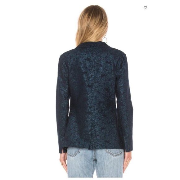 Nwt J Brand | Layla Blazer in Navy Floral Jacquard - Picture 5 of 14